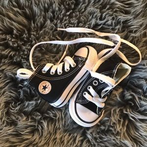 Size 2 black converse hard sole high tops